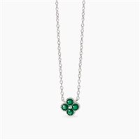Collana Mabina Donna in Argento Smeraldo sintetico 553795 - 553795